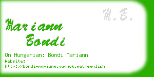 mariann bondi business card
